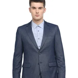 Basics Navy Full Sleeves Notched Lapel Blazer-picture-15