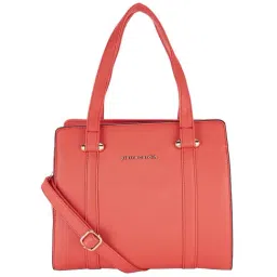 Pierre Cardin Coral Red Solid Medium Shoulder Handbag-10