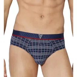 Van Heusen Navy Checks Briefs-image-65