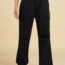 MONTREZ Women Relaxed Straight Fit Cargos Trousers-image-56