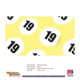 Sticker Bazaar M3 Number 19 Printed Labels 12 mm Dia 5100 Labels (Pack of 5) image 3