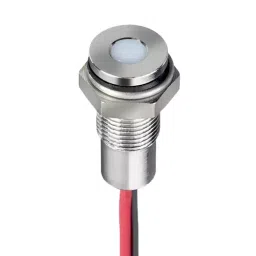 RS PRO White Panel Mount Indicator 1.8-3.3V DC, Mounting Hole Size 6 mm, Termination Type Lead Wires, IP Rating IP67, Model No 1713774-5