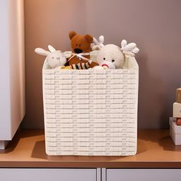 Myntra Elegant Homes White Living Room Tote Basket Organiser-image-32