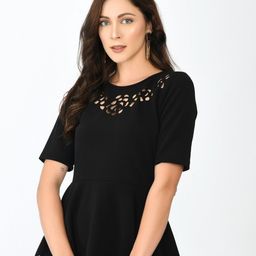 IUGA Women  Black Peplum Top-39