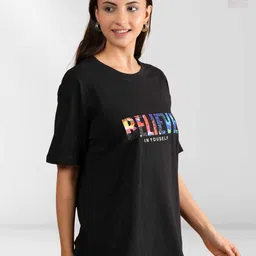 NEYSA Women 2 Printed Applique T-shirt-image-55