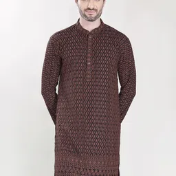 DIVISIVE Men Abstract Printed Daily Cotton Straight Kurta-picture-26