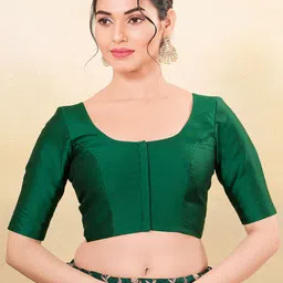 VAMAS - THE DESIGNER BLOUSES Women Round Neck Padded Saree Blouse-18