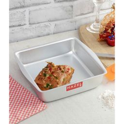 Hazel Aluminium Square Shape Cake Mould Small - Silver-14
