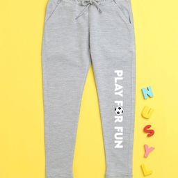NUSYL Play For Fun Placement Printed Unisex Track Pants - Grey-image-5
