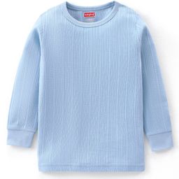 Babyhug Cotton Full Sleeves Solid Thermal Vest- Blue-image-56