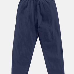 Kiddopanti Solid Pajama With Single Pocket - Navy Blue-image-94