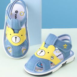Cute Walk by Babyhug Slip On Sandals with Velcro Closure & Teddy Applique - Navy Blue-picture-11