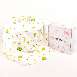 Moms Home Organic Cotton Muslin 6 Layer Towel Cum Blanket - Avocado - 0-3 Years - 100X100Cms-image-21
