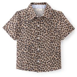 CrayonFlakes Rayon Half Sleeves Animal Printed Shirt - Brown-image-64