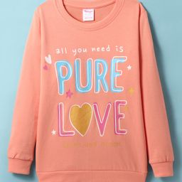 Tango Looper Knit Full Sleeves T-Shirt With Text Print - Neon Orange-picture-7