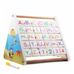 Aditi Toys 5-in-1 Wooden Activity Triangle, Smart Educational Toy for Kids, Fun Early Learning Alphabets, Abacus Counting, Writing Board With Wipe & Clean Marker, Clock Learning and Sliding Fish-4