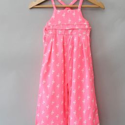 Qvink Sleeveless Flamingos Printed Jumpsuit - Pink-image-2