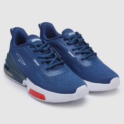 asian Colour Blocked Lace Up Running Shoes - Turquoise & Red-image-81