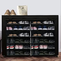 Urban Choice 12-Shelves Modular Metal Shoe Rack With Black Cover - Perfect for Entryway & Closet Storage-image-29