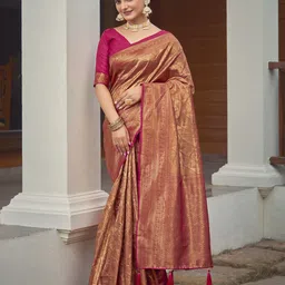 SAREETHNIC Woven Design Zari Pure Silk Kanjeevaram Saree-picture-31
