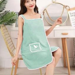 BREVARD Green 300 GSM Square Neck Bath Robe-picture-15