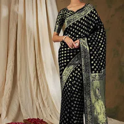 MANVAA Woven Design Zari Silk Blend Kanjeevaram Saree-picture-48