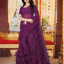 SAREEFLAME Pure Georgette Saree-image-99