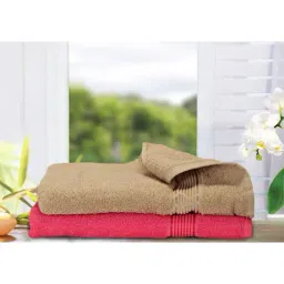 Bianca D'ross Brown & Pink 380 GSM Bath Towels - Set of 2-44