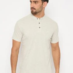Duke Grey Blended Slim Fit Solid T-Shirt-image-51