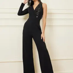 Miss Chase Black Polyester Embellished Long Sleeves Jumpsuit-picture-14