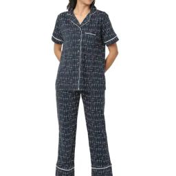 Smarty Pants Grey Cotton Regular Fit Printed Pyjama Set-picture-3