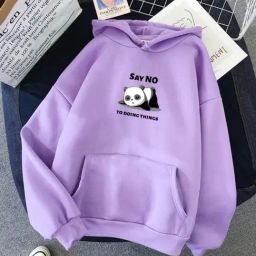 Zuafany Purple Fleece Graphic Full Sleeves Hooded Sweatshirt-image-2