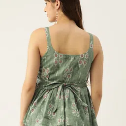 FERANOID Ethnic Print Pure Cotton Peplum Top image 4