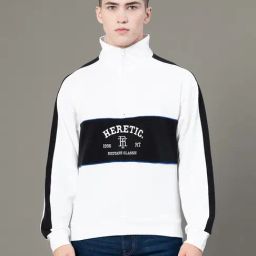 Red Tape White Baggy Fit Colour Block Sweatshirt-7