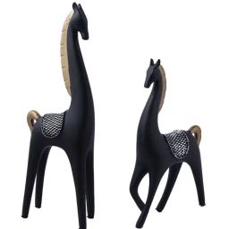 Tayhaa Black Black Poised Reindeers Figurine Set of 2-image-25