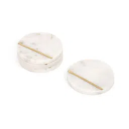 Home4U 'Audrey' White Marble Coaster - Set of 4-image-75