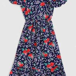 Kids Craft Navy Floral Printed Dress-image-14