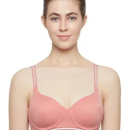 Triumph Orange Spotlight Detachable Shoulder Straps Padded Non Wired Multiway T-Shirt Bra-picture-16