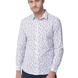 Woodland White Regular Fit Printed Cotton Shirt-image-32