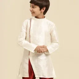 Sanwara Kids Cream Regular Fit Kurta-image-100
