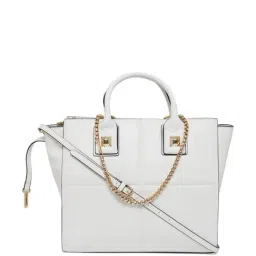 Aldo White Textured Medium Tote Handbag-image-29