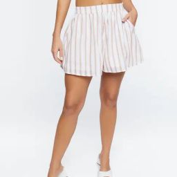 Forever 21 White Cotton Stripe Knit Shorts-image-23