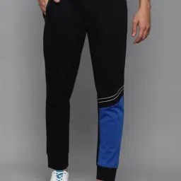 Allen Solly Black Regular Fit Colour Block Joggers-image-30