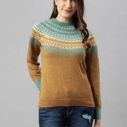 Woods Brown Printed Pullover-image-98