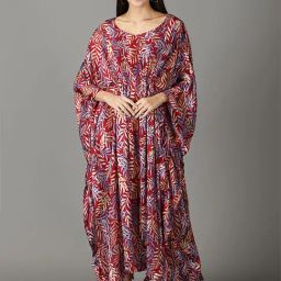 showoffff SHOWOFF Maroon Printed Maxi dress Kaftan-picture-28