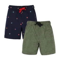 Plum Tree Kids Navy & Green Cotton Printed Shorts (Pack of 2)-image-75