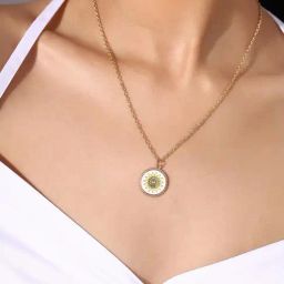 Priyaasi Gold Circular Flower Classic Pendant-23