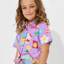 The Souled Store Girls Purple Cotton Printed Hello Kitty Top-picture-26