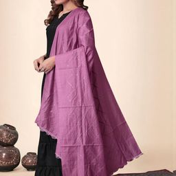 EBADAT Embroidered Peach Cotton Dupatta image 4