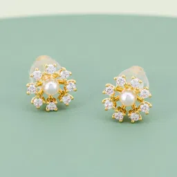Kushal's Fashion Jewellery Rhodium-Plated Classic Ruby Zircon Studs Earrings-16